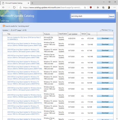 Servicing Stack Update For Windows Server 2016 Catalog