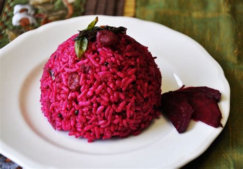 Serving beetroot rice