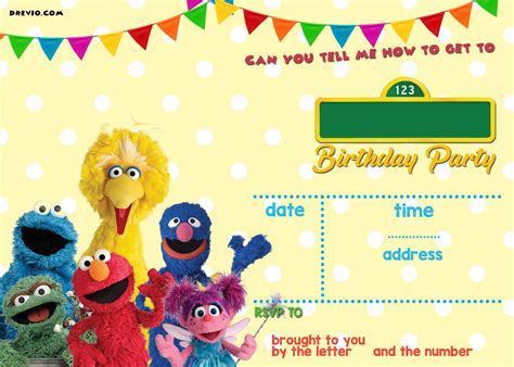 Sesame Street Invitation Template