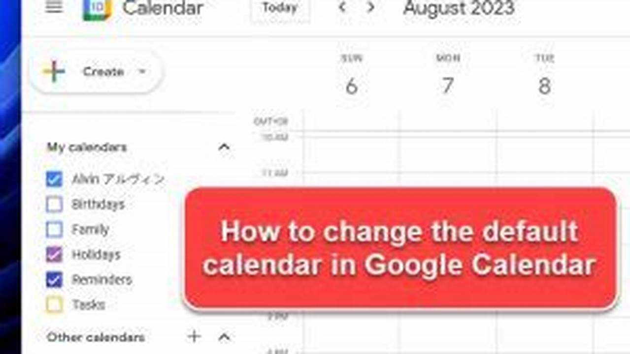 Set Default Google Calendar