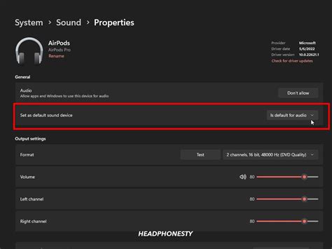 Set AirPods as the Preferred Audio Device