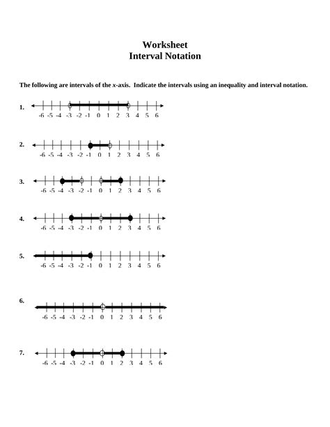 Set And Interval Notation Worksheet