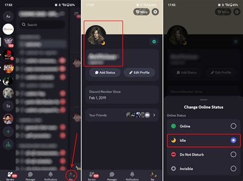 Set Discord Status to Idle on Android