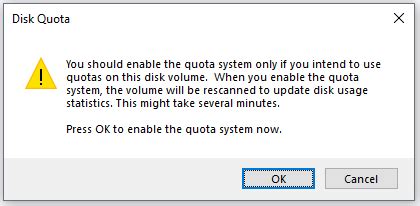 Set Disk Quota via Registry Editor