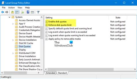 Set Disk Quotas Using Group Policy Editor
