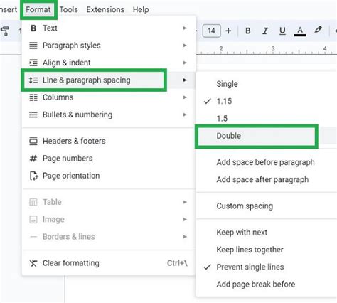 Set Double Space and Paragraph Space In Google Docs