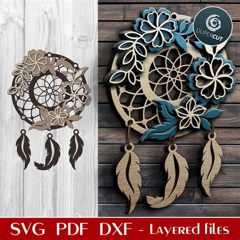 Download Set Floral Dreamcatcher DXF Files