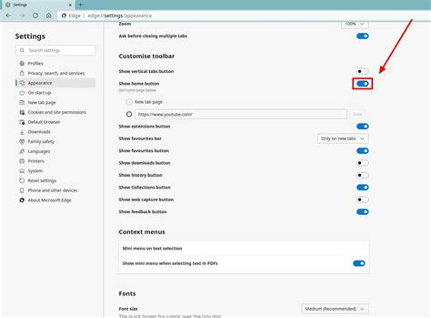 Set Homepage in Microsoft Edge for Android