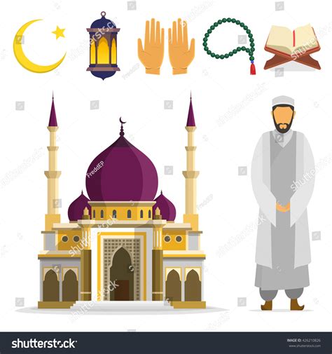 Set Islamic Religious Symbols Ritual Objects Stock Vector 426210826
Shutterstock