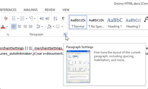 Set Paragraph Settings in Microsoft Word Through the Home Tab