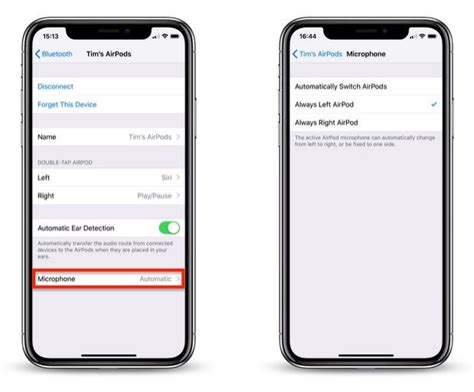 Set one AirPod as the active Microphone