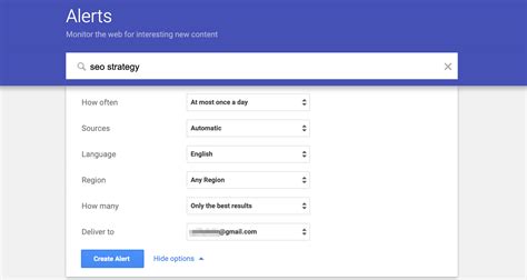 Set up Google Alerts for Specific Topics