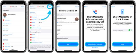 Set up medical data and SOS