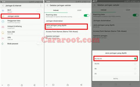 Ilustrasi Tampilan Menu Rahasia Pengaturan Jaringan pada Smartphone