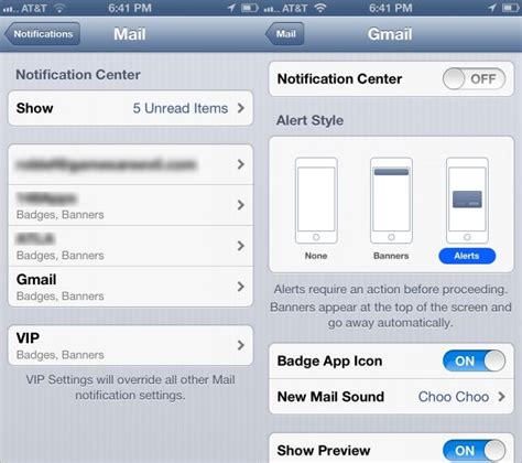 Setting Up Per-Account iOS 6 Mail Notifications