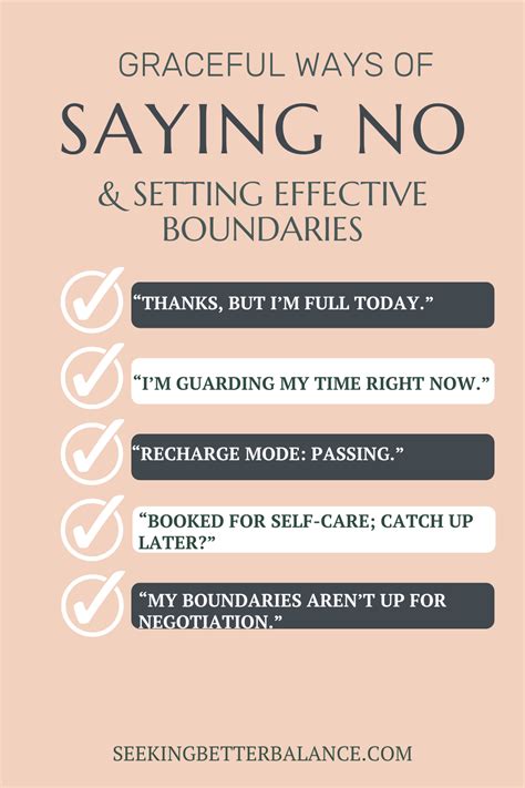 Setting boundaries and saying no