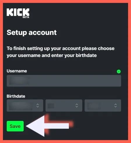 Setting up your Kick account