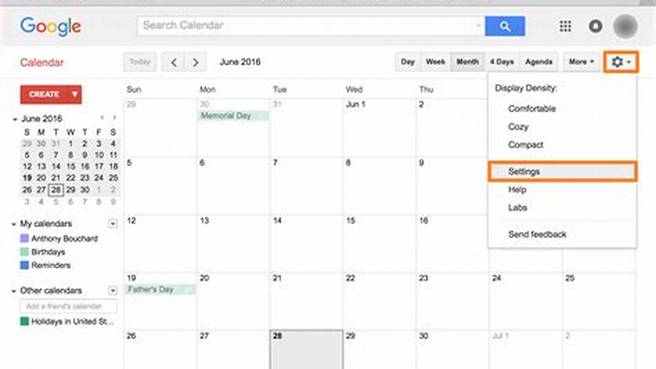 Settings For Google Calendar