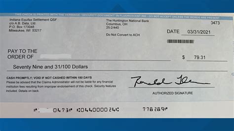 Settlement Check Mailed