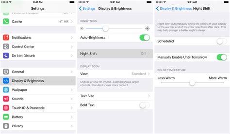Setup or Enable and Disable Night Shift on iOS 9.3 Manually