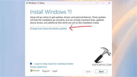 Setup via the File option