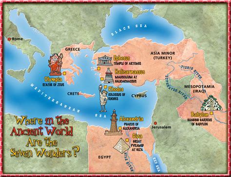 Seven Wonders Of The Ancient World Map