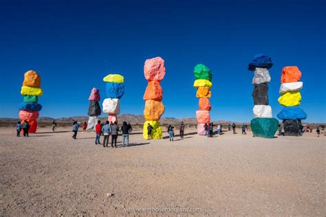 Tourists at Seven Magic Mountains