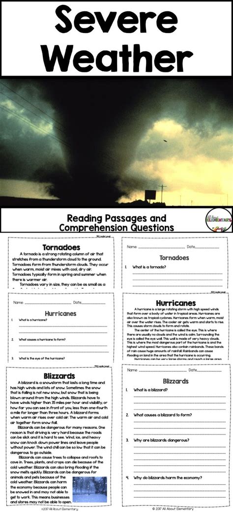 Severe Weather Reading Comprehension Worksheets Pdf: A Comprehensive Overview