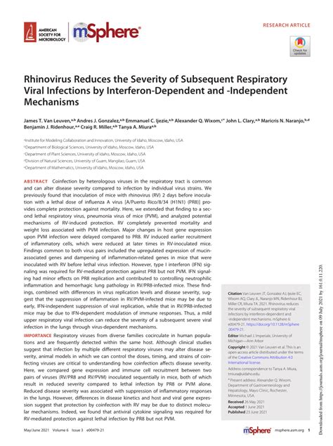 Severity of Subsequent Infections
