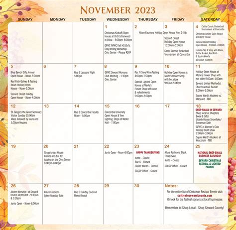 Seward County Events Calendar