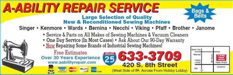 Sewing Machine Repair Colorado Springs Services
