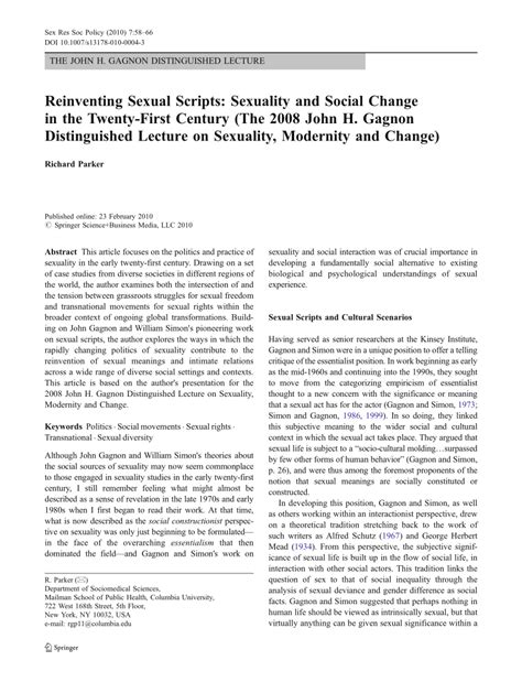 Sexual scripts: permanence and change