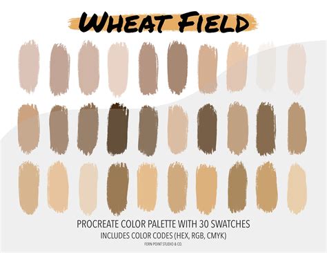 Shades Of Wheat Chart