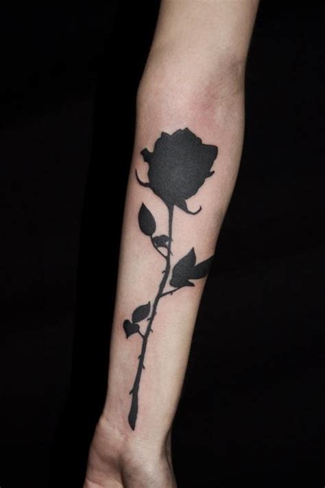 Long shadow effect rose tattoo on arm Rose tattoos for