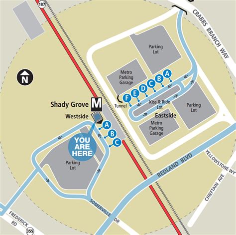 Shady Grove Metro Map