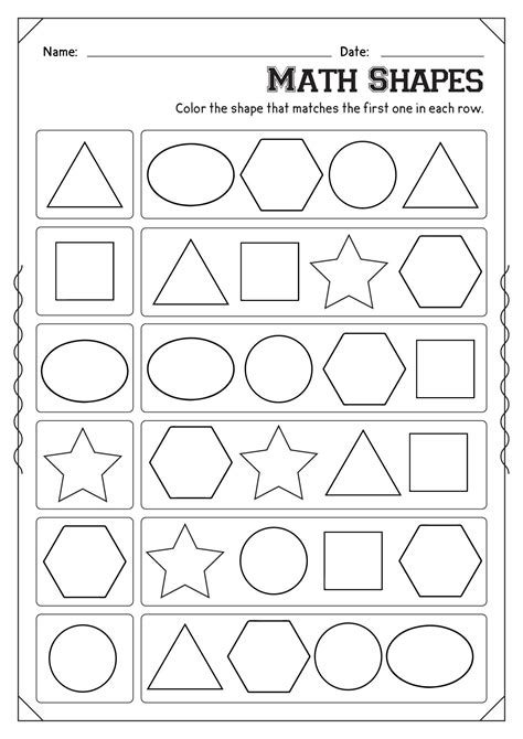 Shape Review Worksheets