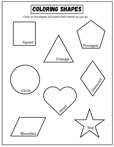 Shapes For Coloring Worksheet