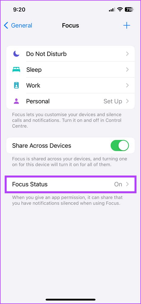 Share Focus Status