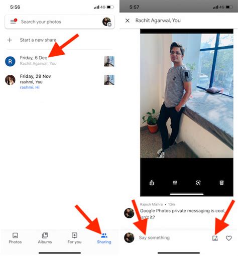 Share Media Using Private Messaging in Google Photos