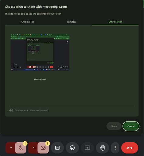 Share Screen on Google Meet