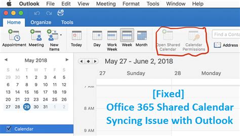 Shared Outlook Calendar Not Updating