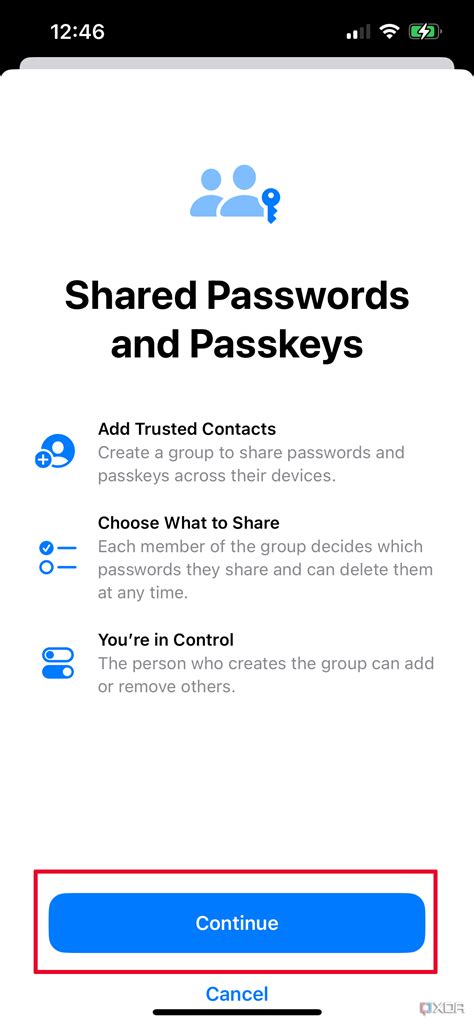 Shared passwords in iOS and macOS