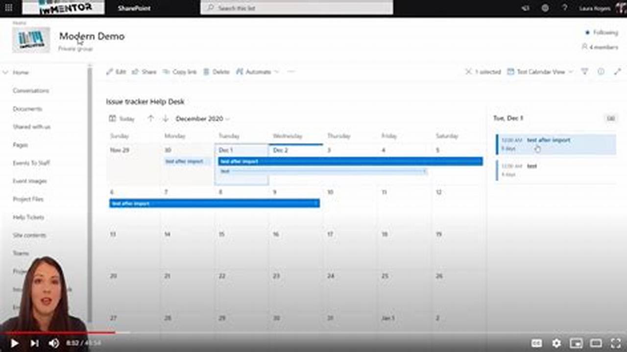 Sharepoint Calendar App