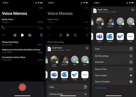 Sharing Voice Memos via Email, WhatsApp, or Other Messaging Apps in iOS 16