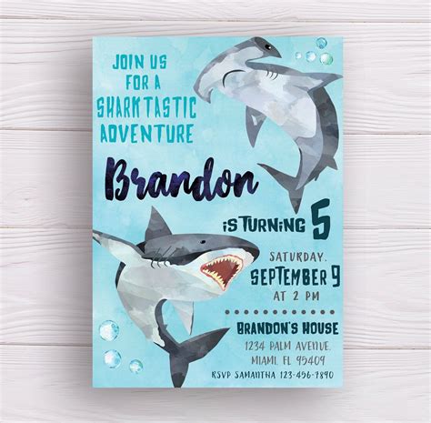 Shark Invitation Template Free