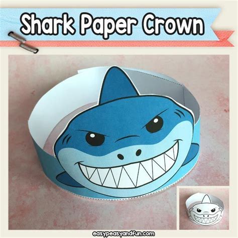 Shark Paper Crown Printable Free