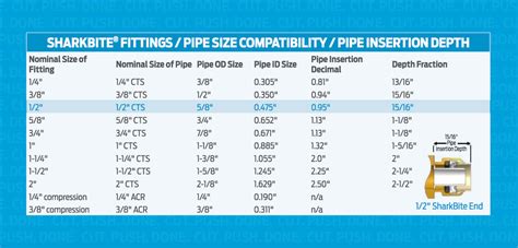 Shark Bite Depth Chart