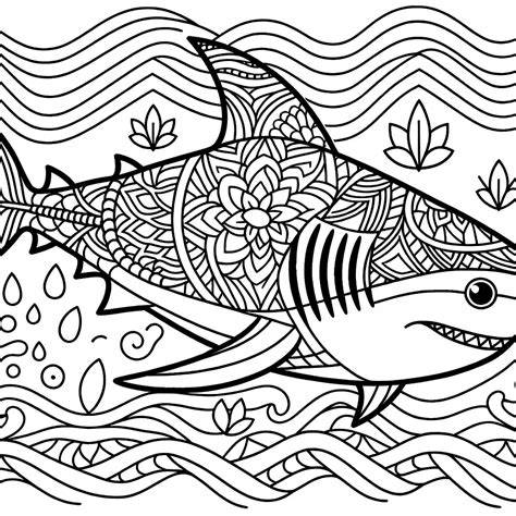 Shark Mandala Coloring Pages