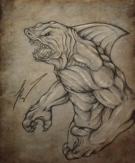 Shark Monster Drawing Styles