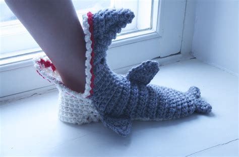 Shark Slippers Crochet Free Pattern